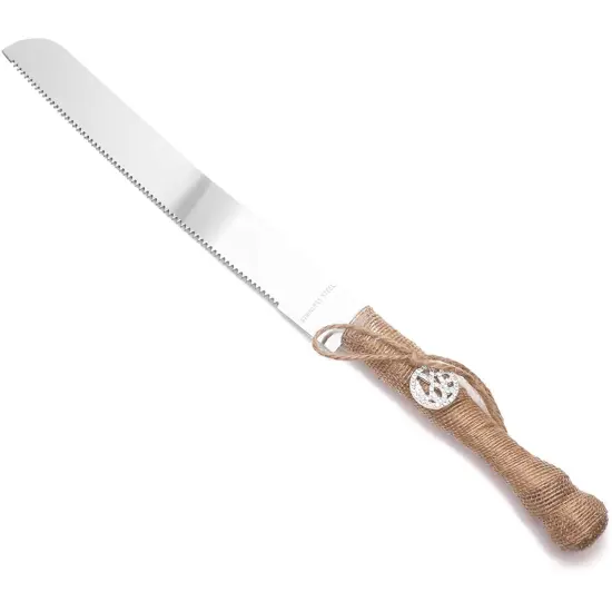 Rustic Wedding Cake Knife and Server Set (2 Pieces) Silver {5}