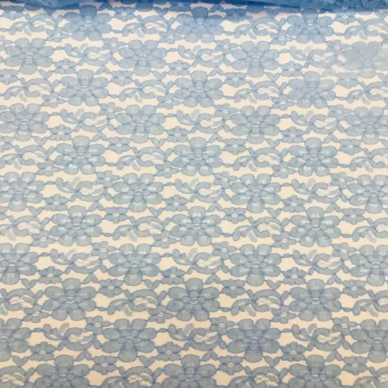 1 Yard Baby Blue Rachelle Lace Fabric For Table Runners Curtains Overlays Crafts Decor 58&Prime;-60&Prime; Wide {1}