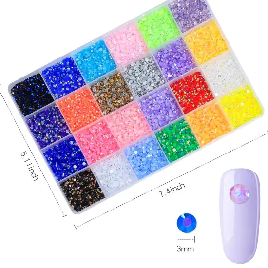 18000pcs 3mm Flat Back Rhinestones Kit - Large Pack with Glue (Mix Colors) {5}