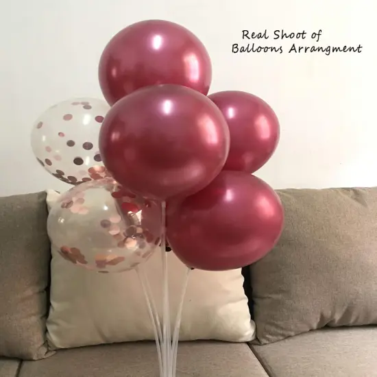 Metallic Burgundy Balloons and Confetti Rose Gold Balloons (Burgundy Rose Gold) {3}