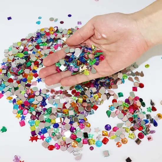 1200 Pcs Acrylic Flatback Rhinestones - 12 Different Shapes (6-13mm) {3}