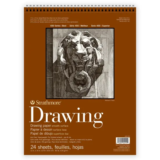Strathmore 400 Series Drawing Pad 11"X14"-Wire Bound, 24 Sheets {1}