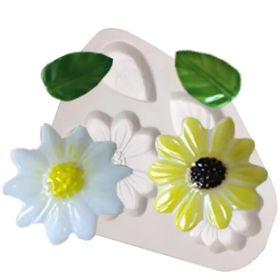 8" x 6.5" x 1.5" - Small Daisies & Leaves Frit Glass Fusing Frit Casting Kiln Mold {1}