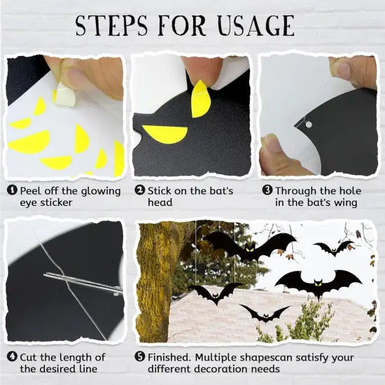 20pcs Halloween Hanging Bats Decorations {4}