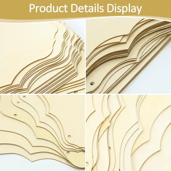 24 Pieces Unfinished Hanging Wood Sign Blank with Rope {2}