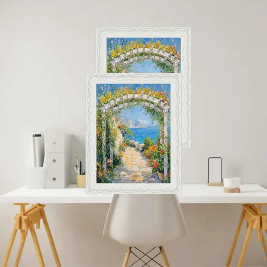 Glossy Ornate Wedding White Picture Frame 22x30 frame {7}