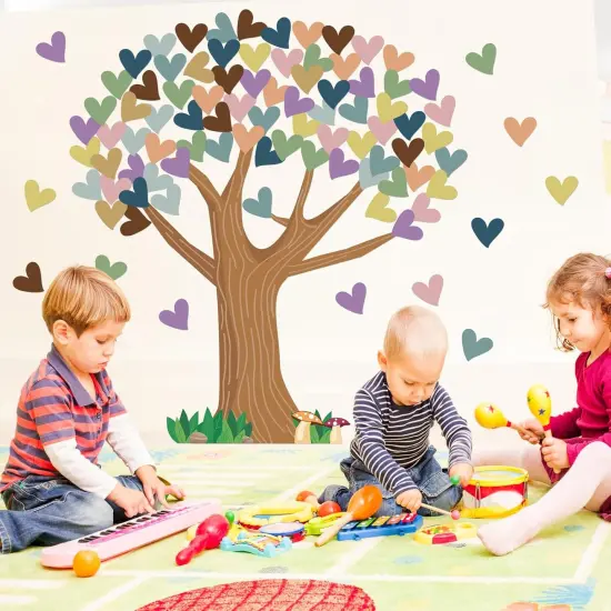 Boho Classroom Tree Bulletin Board Set with Heart Cutouts {2}