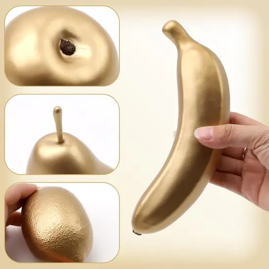 10 PCS Artificial Assorted Golden Silver Fruits Decoration Home {3}