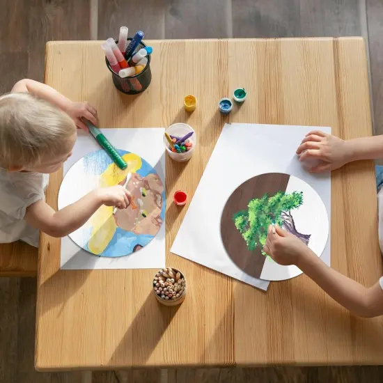 12 Inch Blank Wooden Circle Sign Unfinished Round Hanging Decorative Wood Plaque {3}