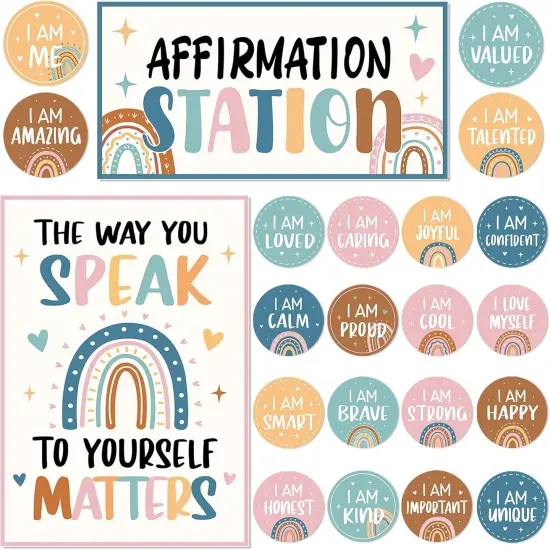 Boho Affirmation Station Bulletin Board Set {1}