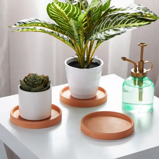 Okuna Outpost 12 Pack Small Terra cotta Plant Saucer for Flowers, Plant Trays for Pots with Drainage, Round Clay Plates for Indoor, Outdoor Plants, Prevents Excess Moisture and Spills (4.5 Inches) Orange {3}