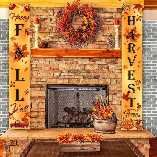 Fall Decoration Harvest Autumn Porch Welcome Sign Banner {3}