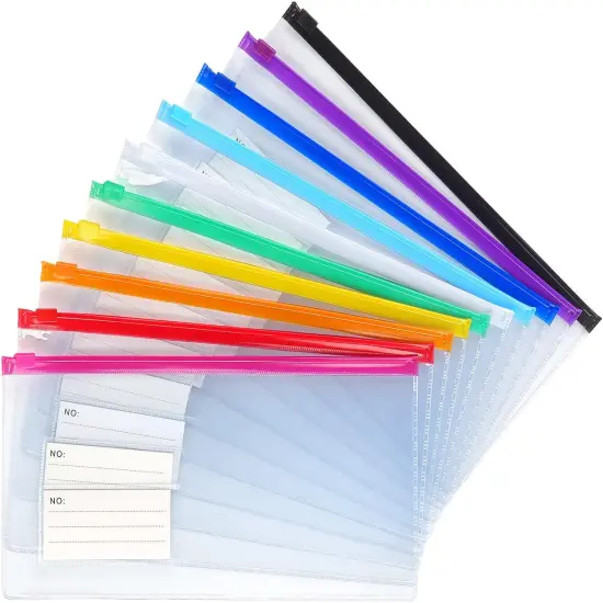 10 Pack Zipper Plastic Envelopes {1}