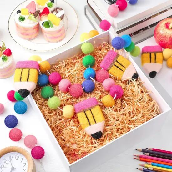 2 Pcs 13.2 ft Felt Pencil Banner for School Classroom(Rainbow) {4}