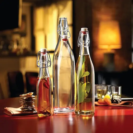 17 oz. Square Swing-Top Glass Bottle {4}