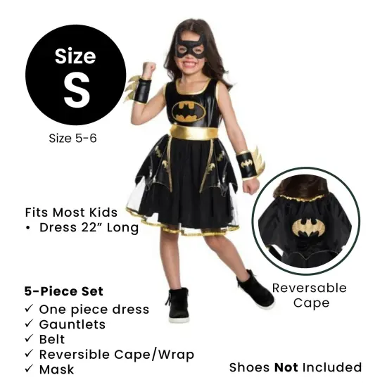 Rubies Girl's Batgirl Tutu Dress Childs Halloween Costume - Small 5-6 Black {5}