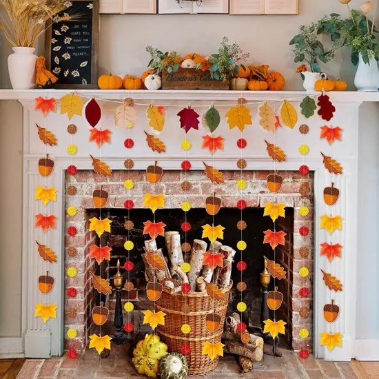 8 Pack Fall Maple Leaf Hanging Garland {4}