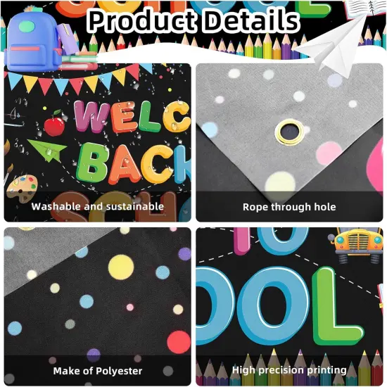 72 x 44 Inch Welcome Back to School Banner {2}