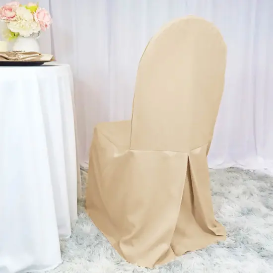 Champagne Banquet Chair Cover Durable Polyester Event Slipcover {2}