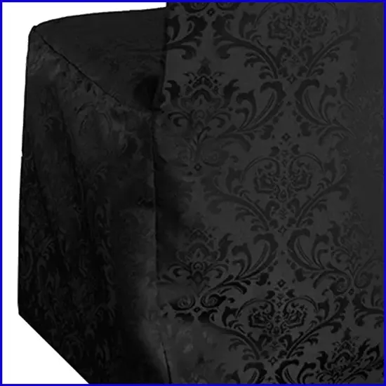 Black Floral Damask Jacquard Chair Cover, Elegant Polyester Banquet Slipcover {3}