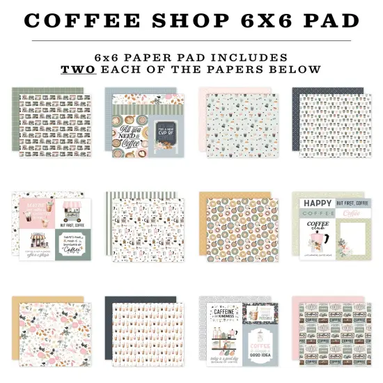 Carta Bella Double-Sided Paper Pad 6"X6"-Coffee Shop {3}
