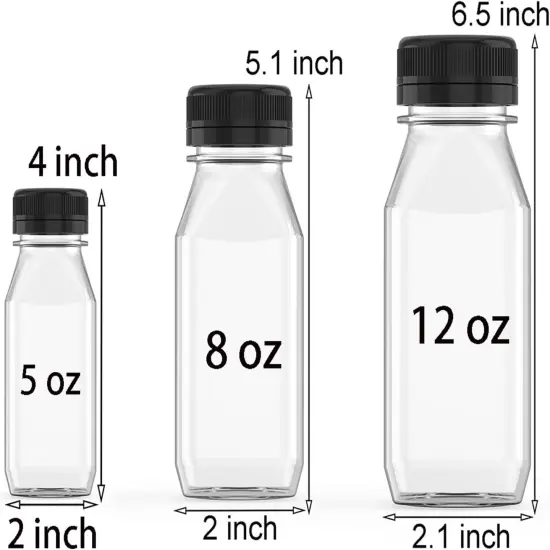 10 Pcs 8 oz Plastic Juice Bottle Reusable Transparent Bulk Beverage Containers {2}
