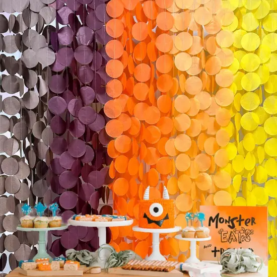 192Ft Fall Party Decorations Big Circle Dots Backdrop {5}