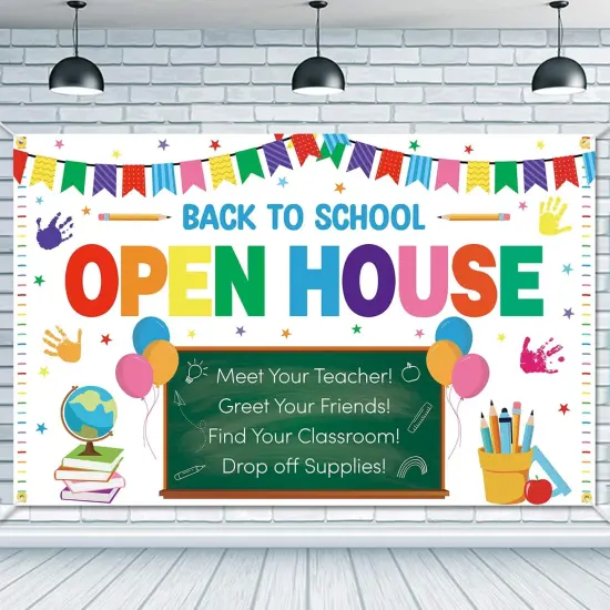 Back to School Open House Backdrop Banner Colorful {1}