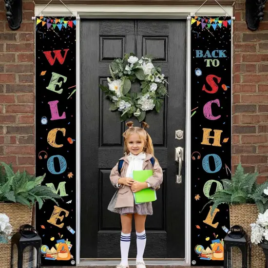 Welcome Back To School Banner Sign Backdrop(Back to School 2) {5}