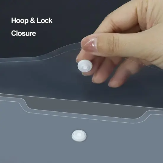 Plastic Envelopes 10 Pack Clear Document Folders，Plastic Envelopes with Snap Closure, Poly Folder File Folder for School Home Work Office Organization (4.13x7.87inch) {5}