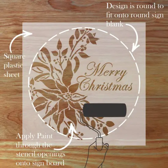 Merry Christmas Round Sign Stencil | Sign Stencil | DIY Sign Stencil | Round Stencil | Designer Stencils | {3}
