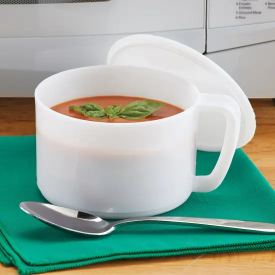 Collections Etc Microwave Bowls with Easy-Grip Handles and Lids - Set of 4 {1}