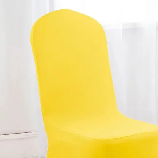 Canary Yellow Spandex Banquet Chair Cover with Snug Fit for Events and Parties {6}