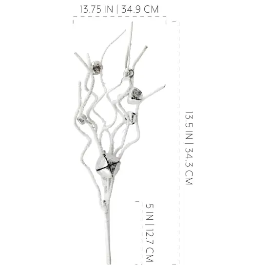 Jingle Bell Picks 3ct Farmhouse Christmas Greenery Stems Silver {6}