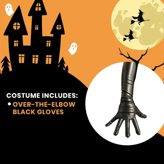 Over-The-Elbow 23 Inch Leatherlike Adult Costume Gloves | Black {5}