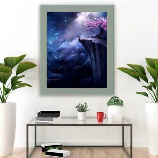 8x10" Light Gray-Green Frame with Plastic Front Protection Suitable for Hanging or Standing, Compatible with ALFTA Adhesive Hook {4}