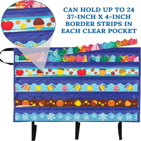 Teacher Bulletin Board Border and Bulletin Board Storage Pocket Charts Pack {4}
