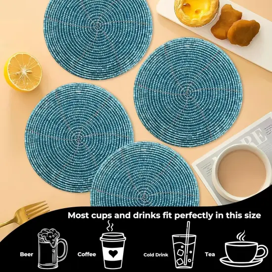 Handmade Beaded Bar Drink Tabletop Protection Coasters - Set of 4 {2}