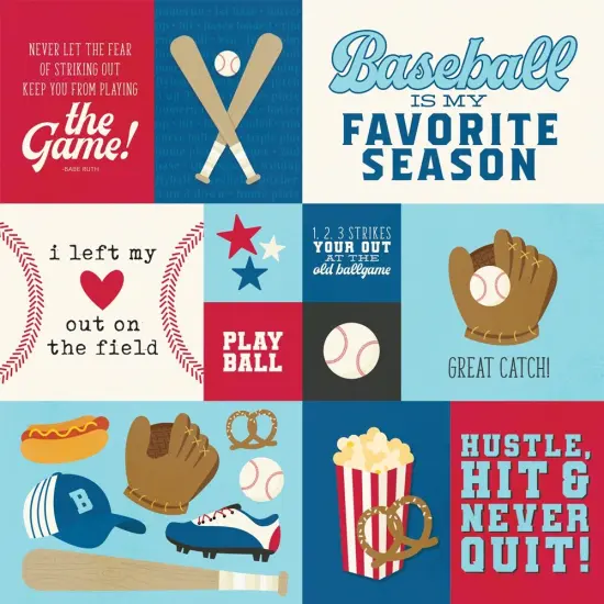 Simple Stories Baseball Double-Sided Cardstock 12"X12" {1}