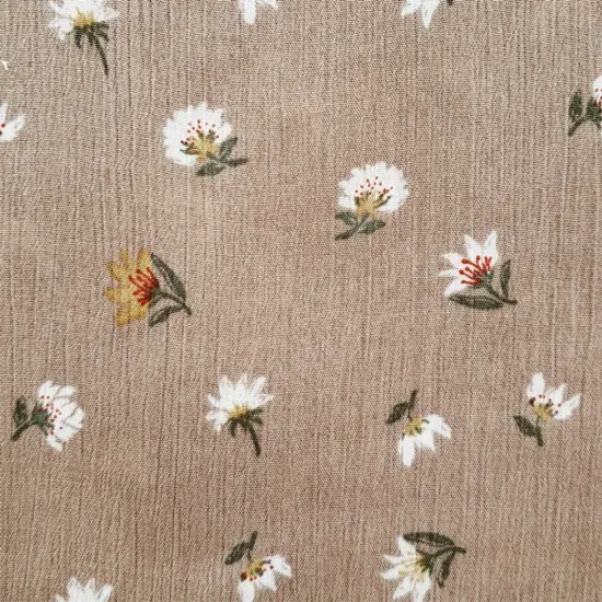 1 Yard Taupe Olive Rayon Crepon Fabric 50/52" Lightweight Woven Crinkle Material for Stylish Apparel {1}