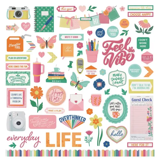 This Happy Life Stickers 12"X12"-Elements {1}