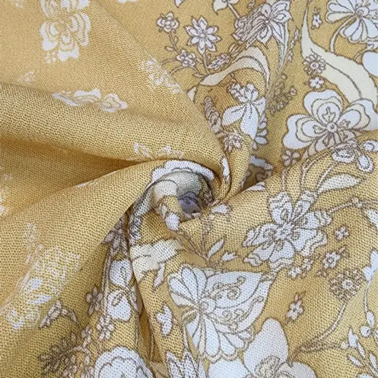 1 Yard Rayon Crinkle Crepon Fabric Mango, Lightweight Woven Apparel Material 50/52" Wide {1}