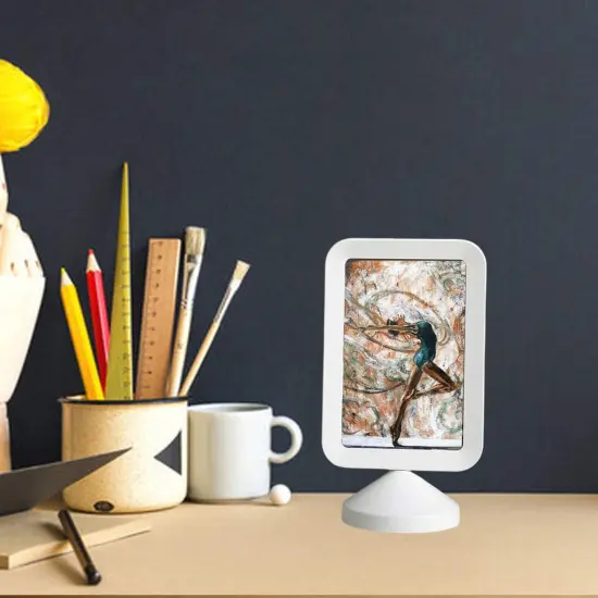 4x6 White Double-Sided Photo Frame &ndash; Freestanding Picture or Menu Holder, Display Two Images, No Back Panel &ndash; Ideal for Desk, Restaurant Menus, or Reception Signs {1}