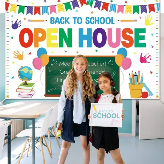 Back to School Open House Backdrop Banner Colorful {4}