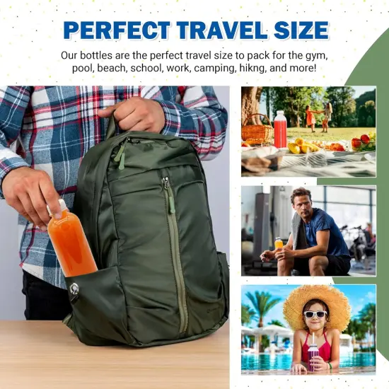 16 OZ Empty Plastic Juice Bottles Pack of 30 Clear Disposable Bulk Drink Bottles {5}