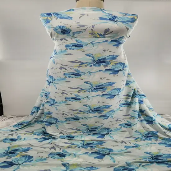 1 Yard Rayon Slub Sky Gray 55/56" Width Textured Apparel Fabric Soft & Lightweight {3}