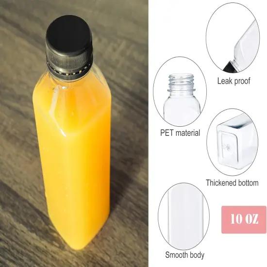 10 OZ Plastic Juice Bottles, Reusable Bulk Beverage Containers {3}