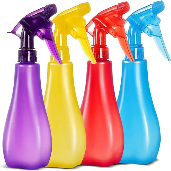 4 Pack 8 Oz Empty Plastic Spray Bottles with Adjustable Nozzle {1}