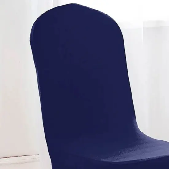 Navy Blue Spandex Banquet Chair Cover with Stretch Fit for Weddings and Events {6}