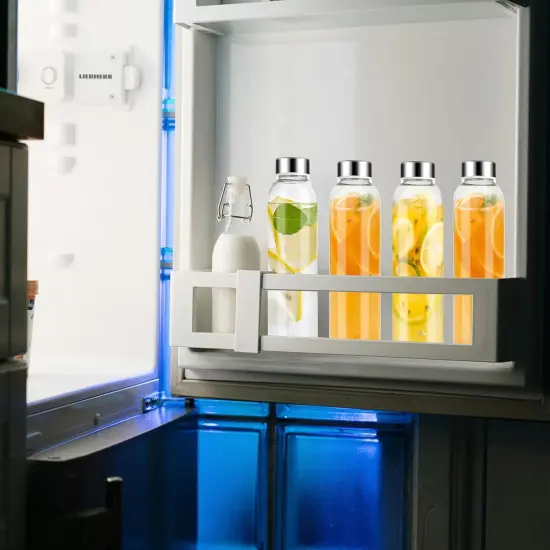 Clear Glass Bottles with Lids 6pcs Set 18oz,Reusable Glass Water Bottle {5}